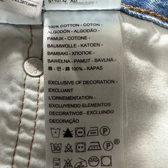 Levi's 501 Original High Rise Denim Shorts Size 34 Sansome Straggler Button Fly - Picture 5 of 5